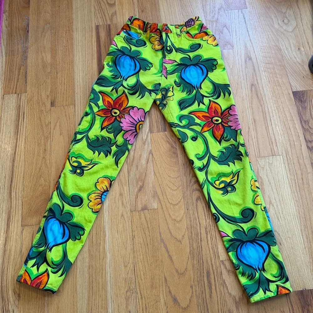 Moschino 90’’s Floral Jeans Vintage Vibrant - Picture 1 of 8